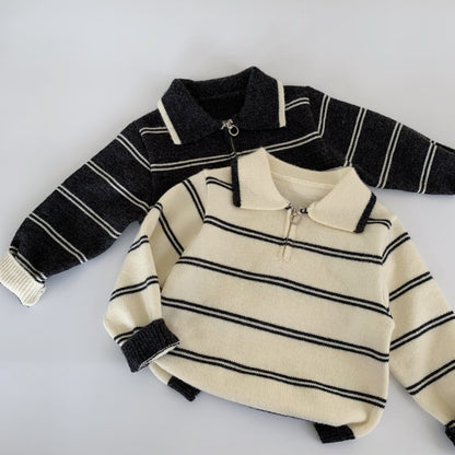 【BABY&KID】ストライプジップニットセーターSK100531