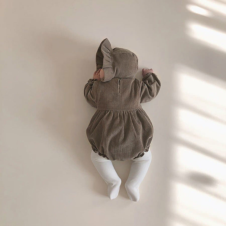【BABY】韓国風レトロ花刺しゅうロンパースSK031905