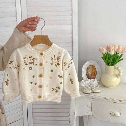 【BABY】花刺繍ニットカーディガンSK092827