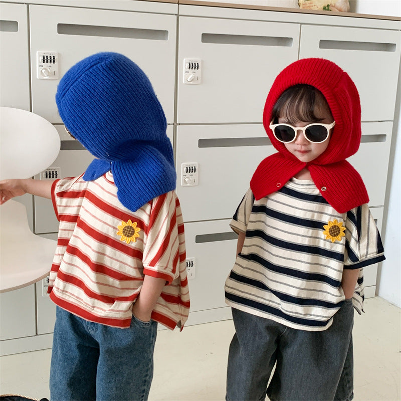 【BABY&KID】夏新作 ひまわりボーダーシャツSK080504