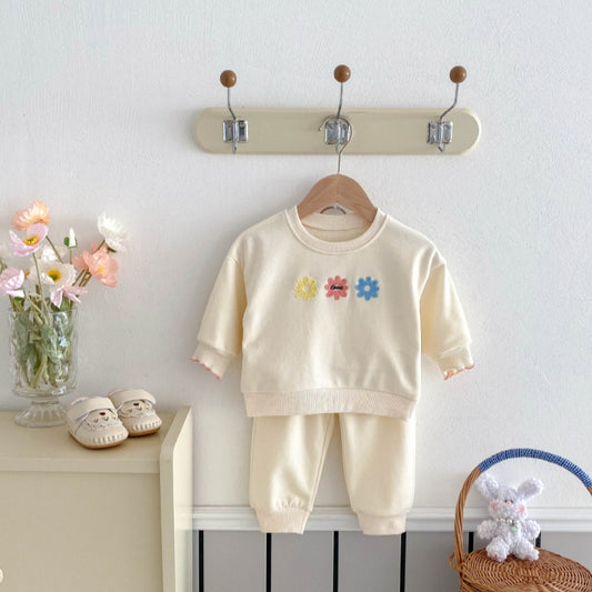 【BABY&KID】花刺繡可愛いセットアップSK032805