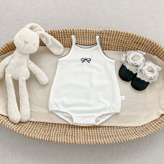 【BABY】夏新作シンプル蝶結びロンパースSK105401