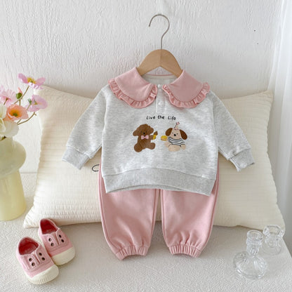 【BABY&KID】わんこプリントセットアップSK092702