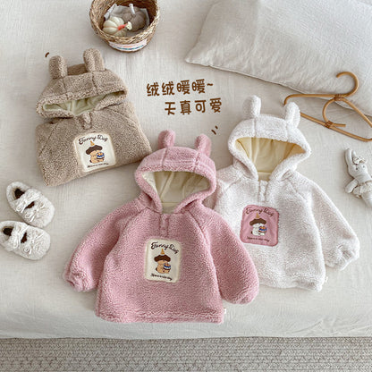 【BABY&KID】冬新作あったかワッペンフードトレーナーSK102527