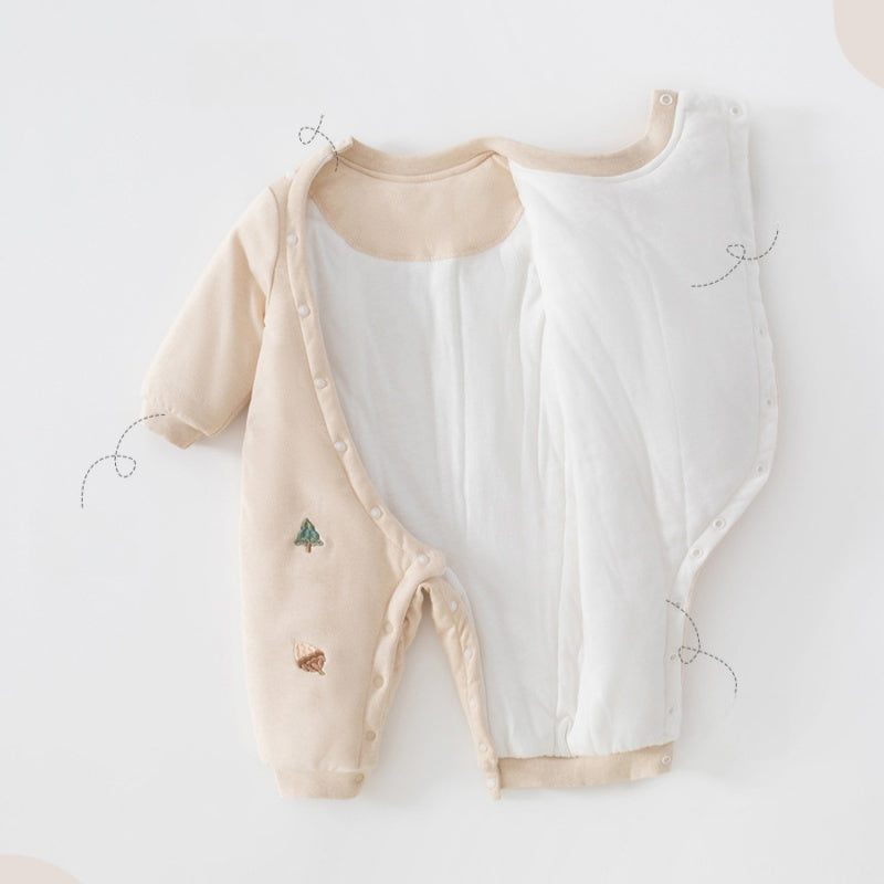 【BABY】冬新作北欧風刺繍りす中綿カバーオールSK102621