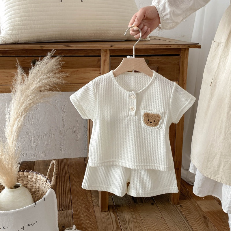 【BABY&KID】夏新作ワッフルくまセットアップSK105019