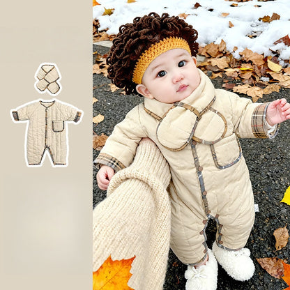 【BABY】冬新作キルティングあったかカバーオール&マフラーSK103212