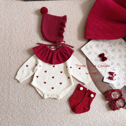 【BABY】ハート刺繍ロンパースSK106918