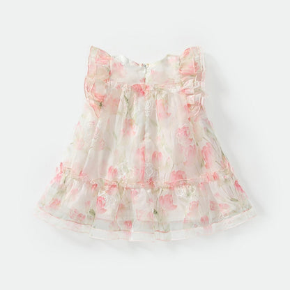 【BABY&KID】夏新作 花柄ピンクワンピース＆帽子SK091931
