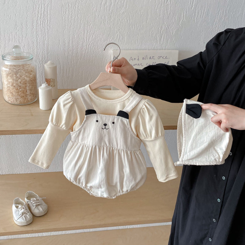 【BABY】くまロンパース、パフスリーブトップスSK092534