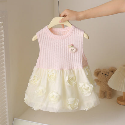 【BABY】夏新作 立体花ロンパース、ワンピースSK091928