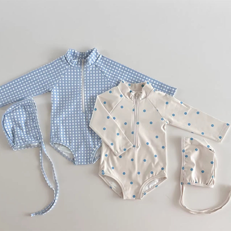 【BABY】夏新作 チェック、ドット柄水着SK090915