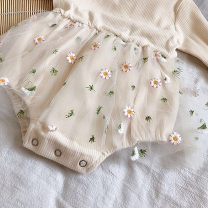 【BABY】花刺繍チュールロンパースSK100806