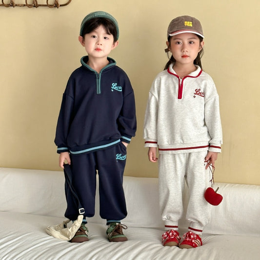 【BABY&KID】英字ロゴカジュアルルーズセットアップSK102036
