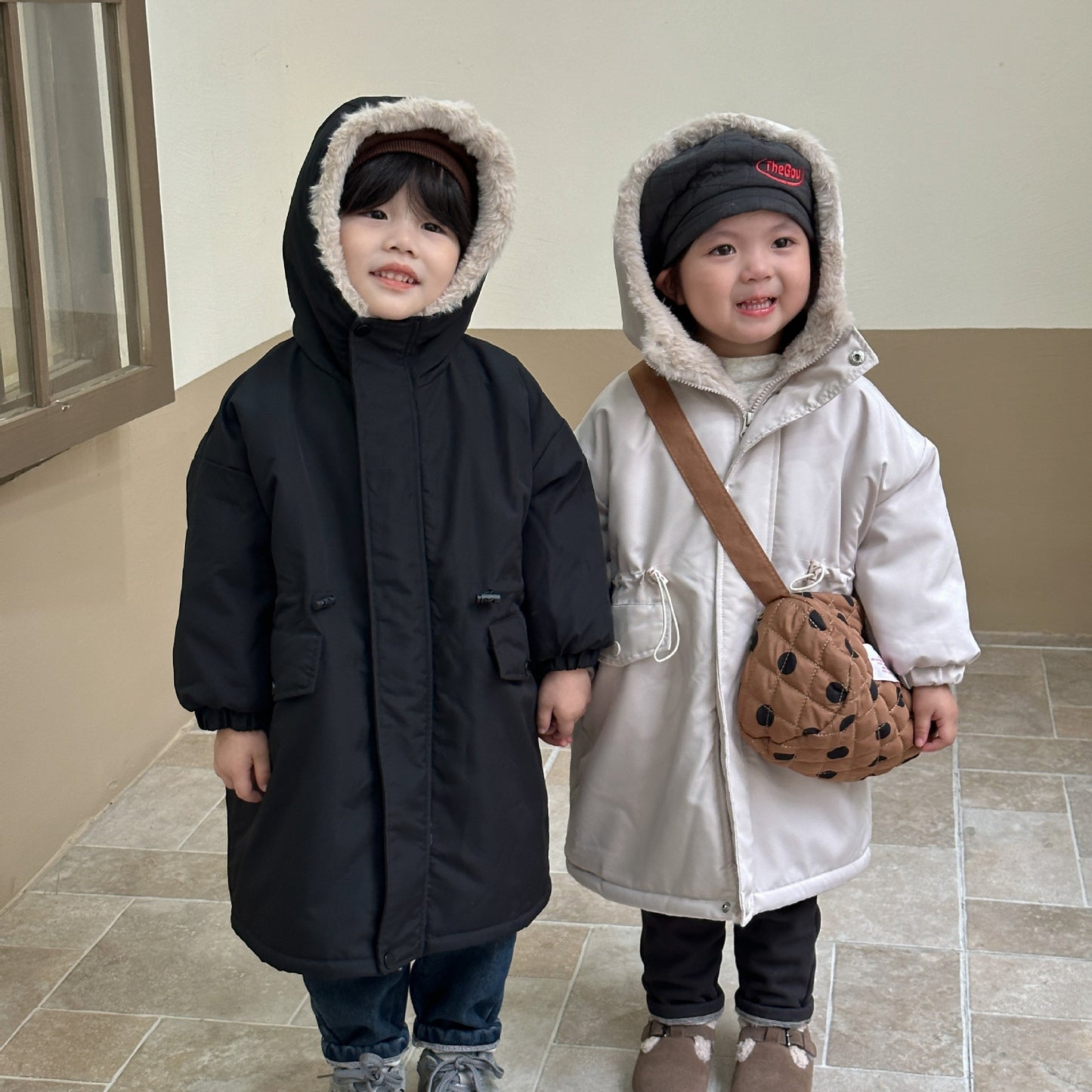【BABY&KID】裏起毛オシャレ暖かいコートSK012601