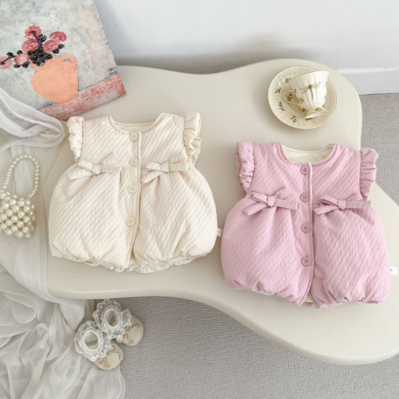 【BABY&KID】冬新作蝶結び裏起毛ベストSK102734