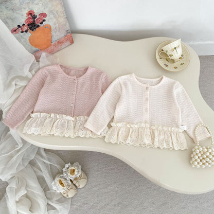 【BABY&KID】レース切り替えカーディガンSK092727