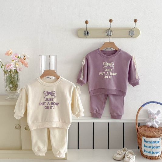 【BABY&KID】JUST PUT A BOW可愛いセットアップSK032215