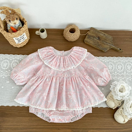 【BABY】小花柄プリンセスロンパースSK104105