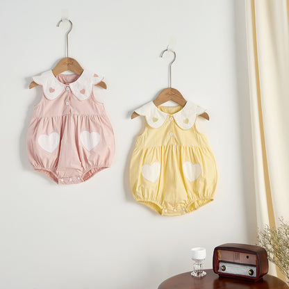 【BABY】夏新作 ハート刺繍ロンパースSK081716