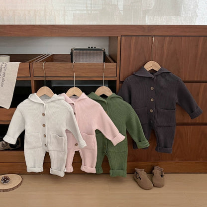 【BABY】大きめポケットニットフードカバーオールSK102631