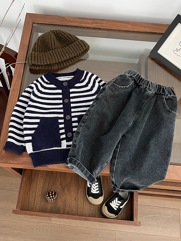 【BABY&KID】オシャレボーダーカーディガンSK022205