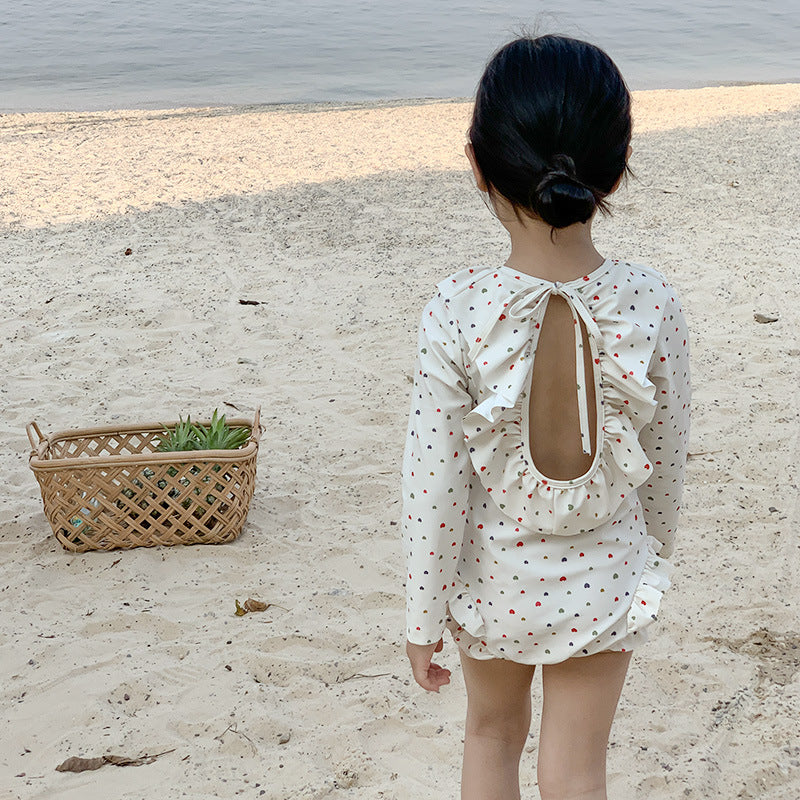 【BABY&KID】夏新作 バックオープン長袖水着SK090901
