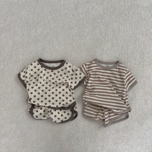 【BABY&KID】夏新作 ボーダー、ドットセットアップSK091215
