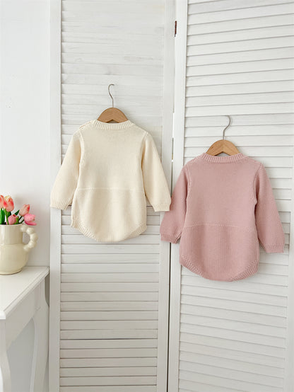 【BABY】マッシュルーム刺繍ニットロンパースSK022709