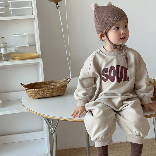 【BABY】SOULシンプルな英字カジュアルロンパースSK11531