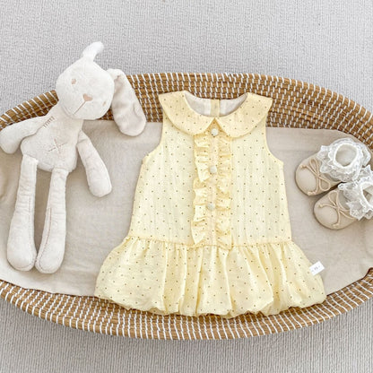 【BABY&KID】夏新作スウィートドット襟付きワンピースSK105511