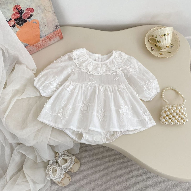 【BABY】おしゃれジャガード丸首ロンパースSK104104