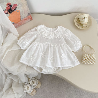 【BABY】おしゃれジャガード丸首ロンパースSK104104