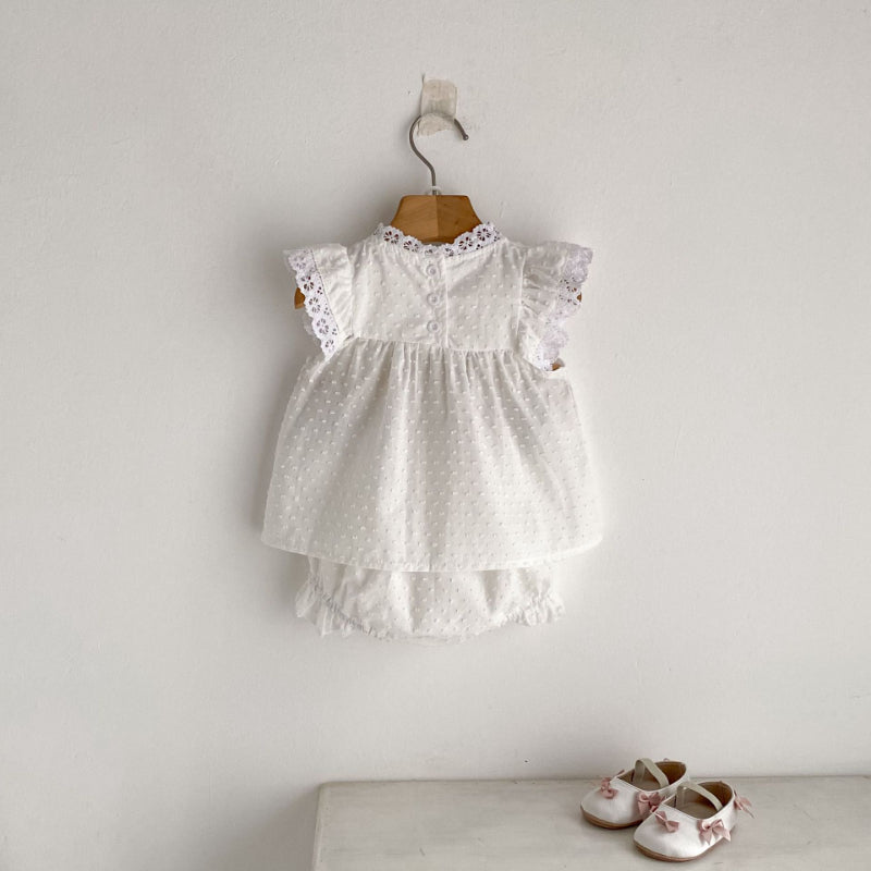 【BABY&KID】夏新作 ガーリーフリル袖セットアップSK081606