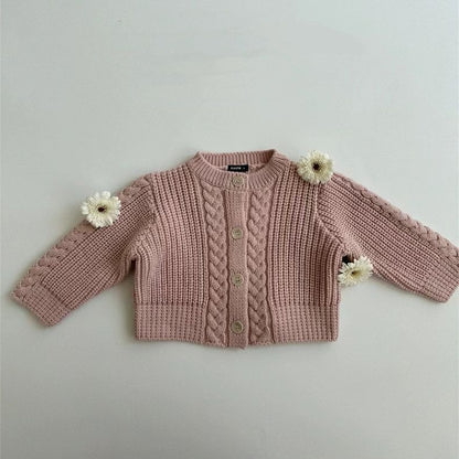 【BABY&KID】レトロ暖かいケーブル編みセーターSK012821