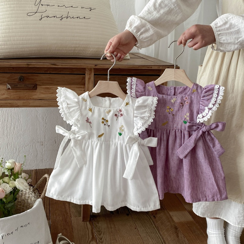【BABY&KID】夏新作花刺繍ワンピースSK105021