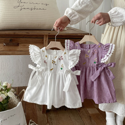 【BABY&KID】夏新作花刺繍ワンピースSK105021
