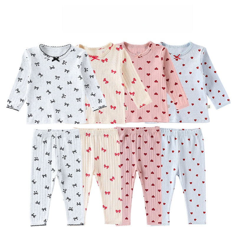 【BABY&KID】北欧風ハート、蝶結びセットアップSK101331