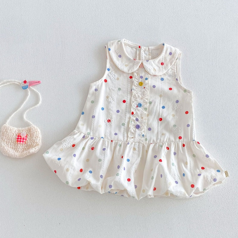 【BABY&KID】夏新作カラフルドットワンピースSK106107