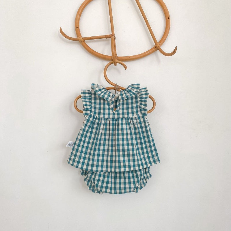 【BABY&KID】夏新作 かわいいチェックセットアップSK104926