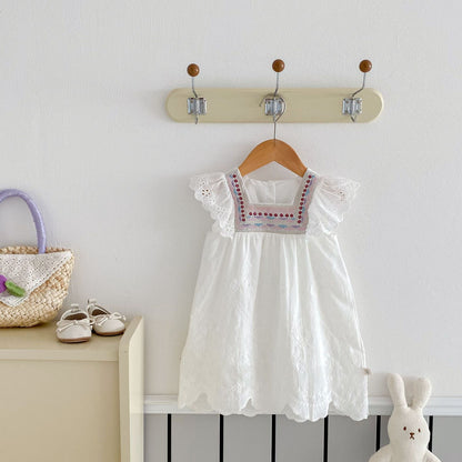 【BABY&KID】夏新作 刺繍レースワンピースSK072612