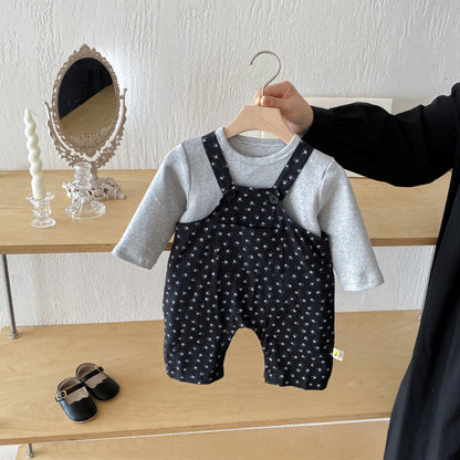 【BABY】花柄サロペット、トップスSK092530