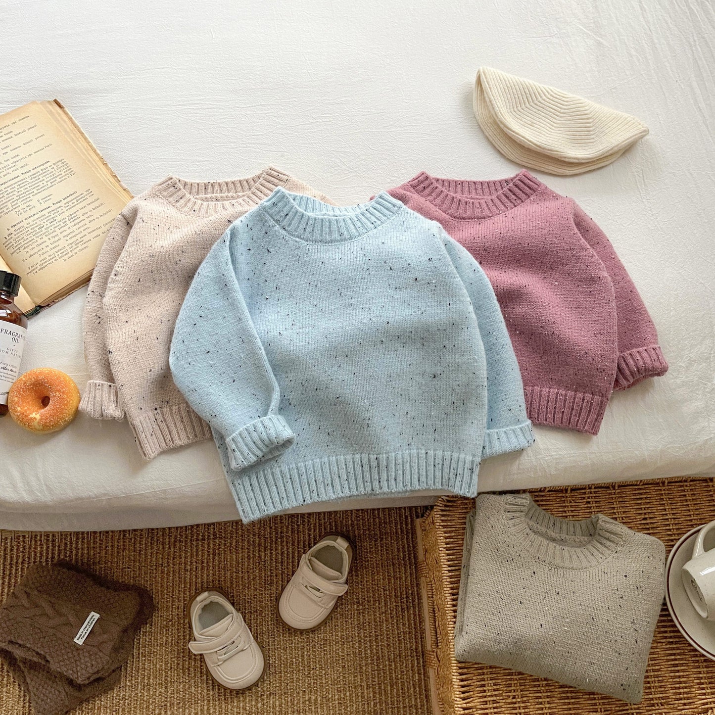 【BABY&KID】冬新作カラフルなドットのクルーネックセーターSK11431