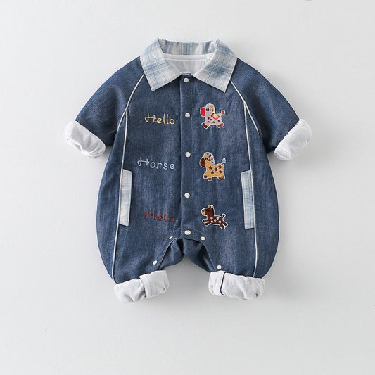 【BABY】カートゥーン刺繍カバーオールSK104020