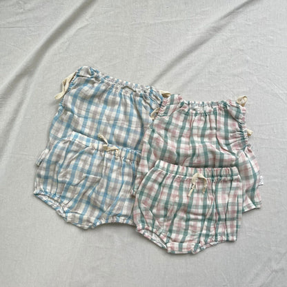 【BABY】チェック柄レースアップベストSK102255