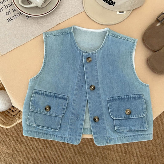 【BABY&KID】レトロデニムベストSK100208