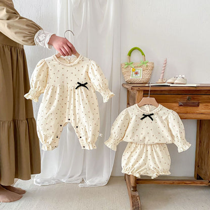 【BABY】コットン小花柄カバーオール、セットアップSK102219