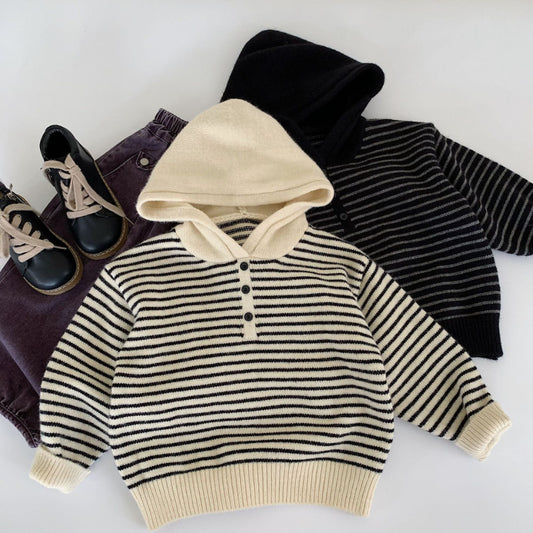 【BABY&KID】ストライプ柄ニットパーカSK100510