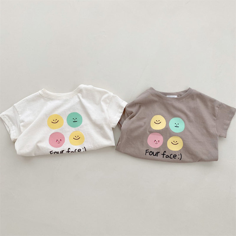 【BABY&KID】夏新作 ロゴスマイル半袖TシャツSK010214
