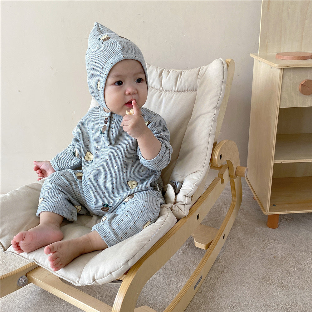 【BABY】梨柄ワッフルロンパースSK022610
